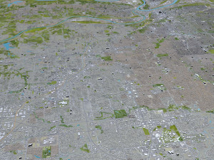 Kansas City Missouri USA 80km 3D Model