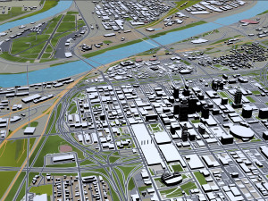 Kansas City Missouri USA 80km 3D Model