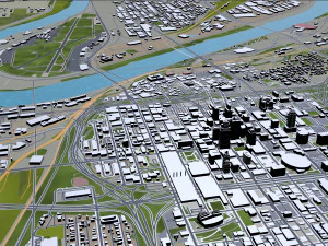 Kansas City Missouri EUA 80 km Modelo 3D