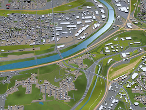 Kansas City Missouri USA 80km 3D Model