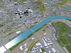 Kansas City Missouri USA 80km 3D Model