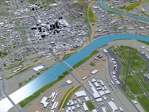 Kansas City Missouri EUA 80 km Modelo 3D