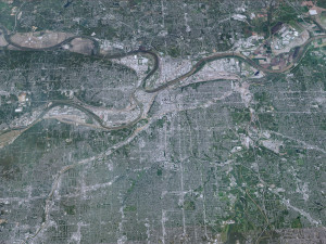Kansas City Missouri USA 80km 3D Model