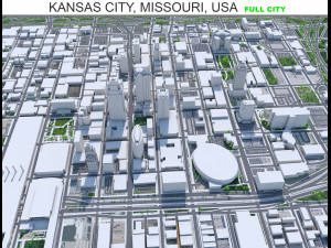 Kansas City Missouri USA 80km 3Dモデル