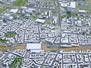 Katowice city Poland 70km 3D Model