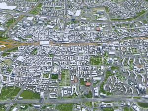 Katowice city Poland 70km 3D Model