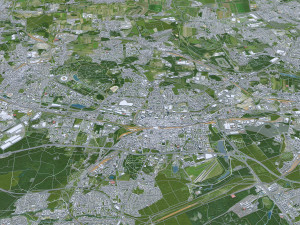 Katowice city Poland 70km 3D Model