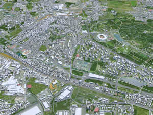 Katowice city Poland 70km 3D Model