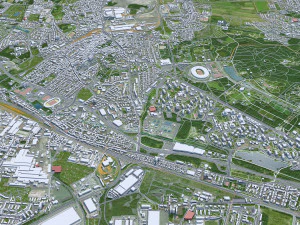 Katowice city Poland 70km 3D Model