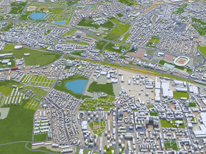 Katowice city Poland 70km 3D Model