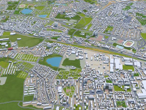Katowice city Poland 70km 3D Model