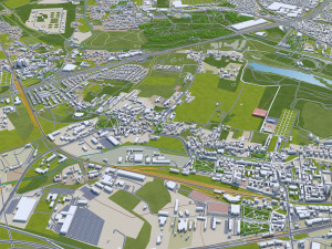 Katowice city Poland 70km 3D Model