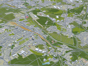 Katowice city Poland 70km 3D Model