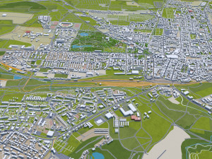 Katowice city Poland 70km 3D Model