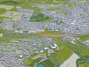Katowice city Poland 70km 3D Model