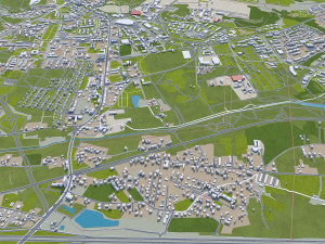 Katowice city Poland 70km 3D Model