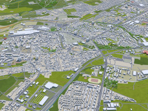 Katowice city Poland 70km 3D Model