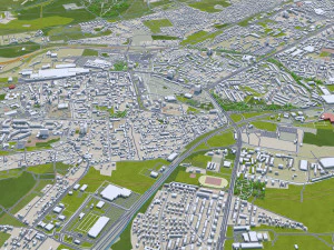 Katowice city Poland 70km 3D Model