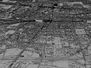 Katowice city Poland 70km 3D Model