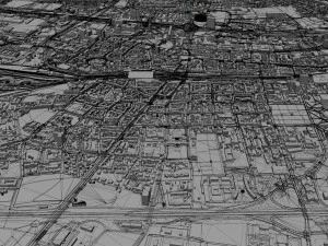 Katowice city Poland 70km 3D Model