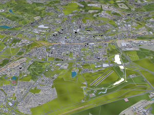 Katowice city Poland 70km 3D Model