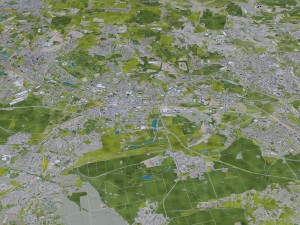 Katowice city Poland 70km 3D Model
