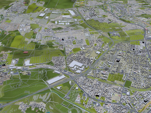 Katowice city Poland 70km 3D Model