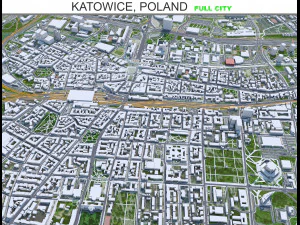 Місто Катовіце Польща 70км 3D Модель