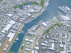 Kiel city Germany 70km 3D Model