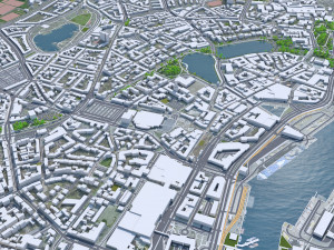 Kiel city Germany 70km 3D Model