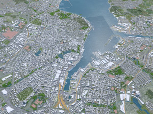 Kiel city Germany 70km 3D Model