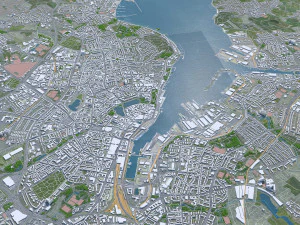 Kiel city Germany 70km 3D Model