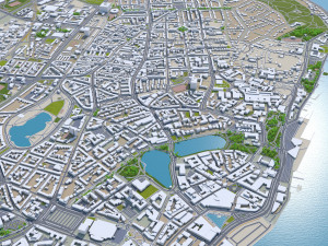 Kiel city Germany 70km 3D Model