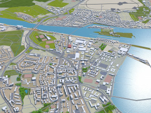 Kiel city Germany 70km 3D Model