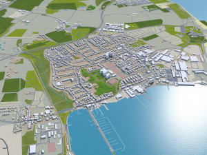Kiel city Germany 70km 3D Model