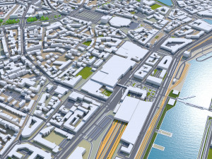 Kiel city Germany 70km 3D Model
