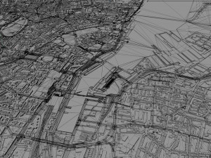 Kiel city Germany 70km 3D Model