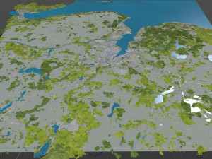 Kiel city Germany 70km 3D Model