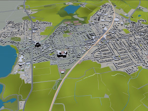 Kiel city Germany 70km 3D Model