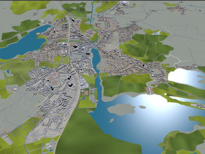 Kiel city Germany 70km 3D Model