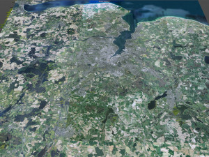 Kiel city Germany 70km 3D Model