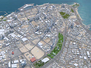 Kuwait city 80km 3D Model