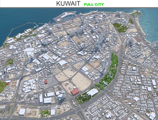 Kuwait city 80km Modelo 3D .c4d .max .obj .3ds .fbx .stl .blend 