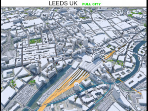 Leeds city UK 60km 3D Model