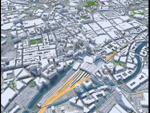 Leeds city UK 60km 3D Model