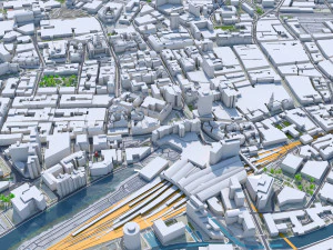 Leeds city UK 60km 3D Model