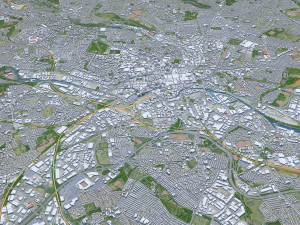 英国利兹市 60公里 3D 模型