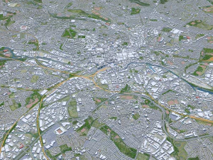 Leeds city UK 60km 3D Model