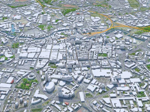 Leeds city UK 60km 3D Model