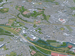 英国利兹市 60公里 3D 模型